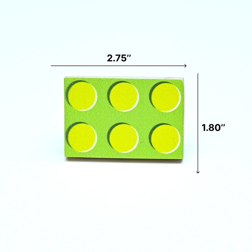 Handmade Pine Wood Green LEGO-Inspired Knob for Kids